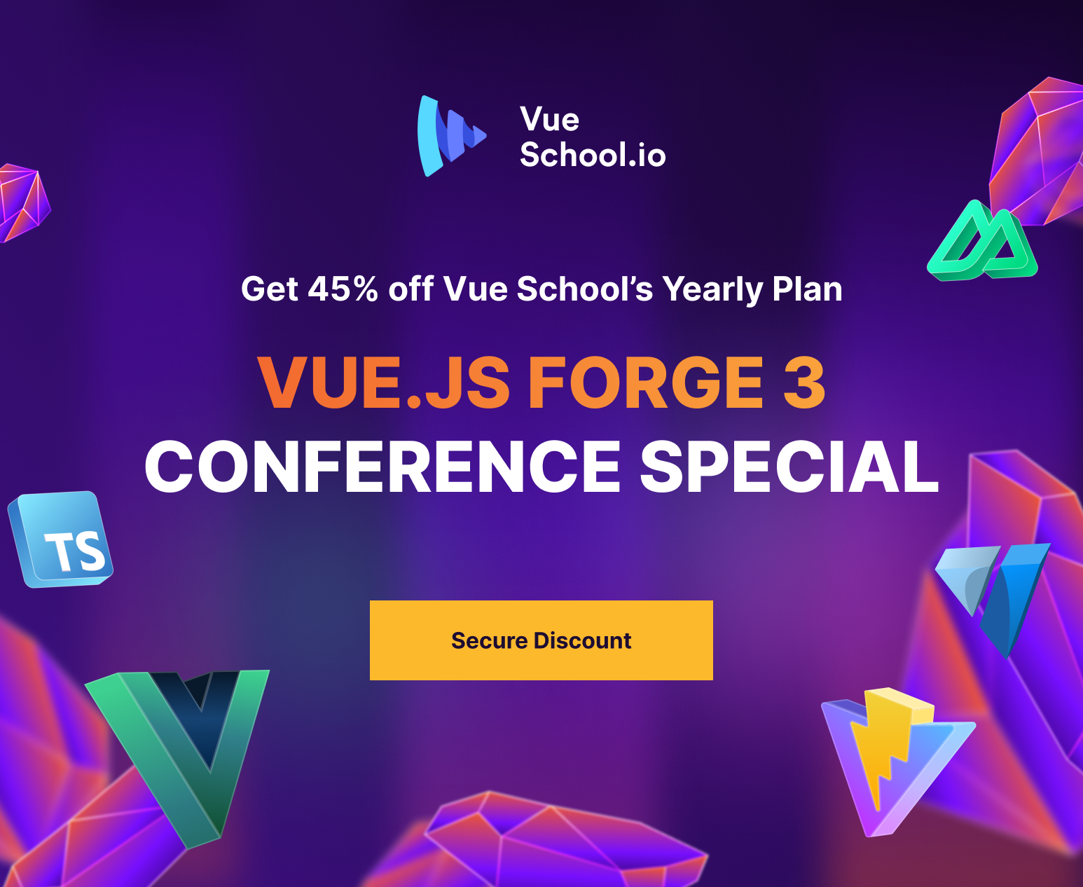 Get 45% OFF a Yearly Vue School Plan